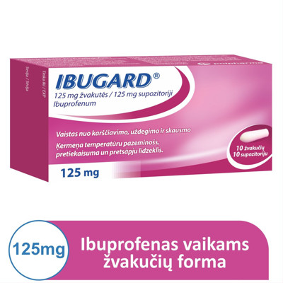 IBUGARD, 125 mg, žvakutės, N10 paveikslėlis