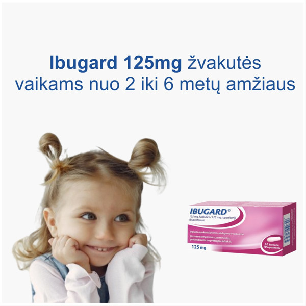 IBUGARD, 125 mg, žvakutės, N10 paveikslėlis