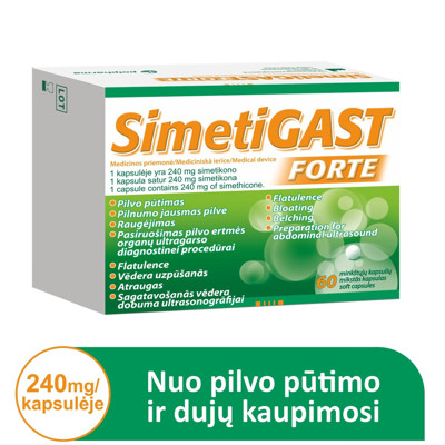 SIMETIGAST FORTE, 240 mg, 60 kapsulių paveikslėlis