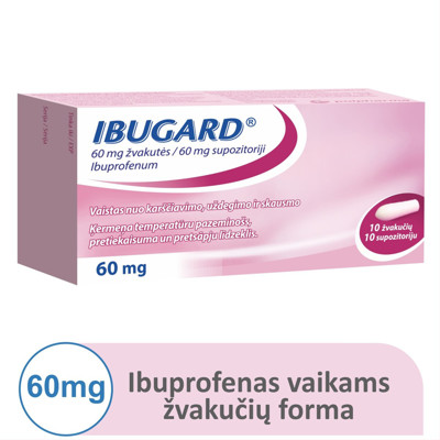 IBUGARD, 60 mg, žvakutės, N10 paveikslėlis