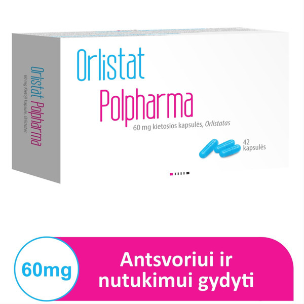 ORLISTAT POLPHARMA, 60 mg, kietosios kapsulės, N42 paveikslėlis
