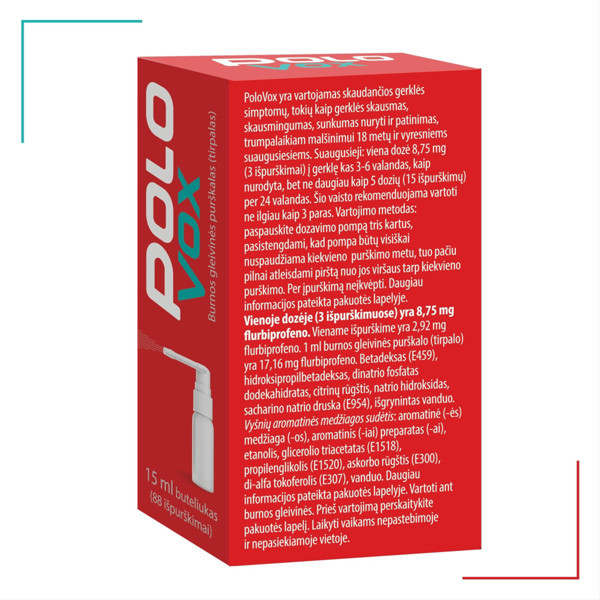 POLOVOX 8 75 Mg doz je Burnos Gleivin s Pur kalas tirpalas 15 Ml 