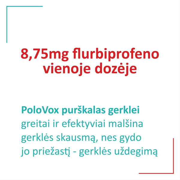 POLOVOX, 8,75 mg/dozėje, burnos gleivinės purškalas (tirpalas), 15 ml paveikslėlis