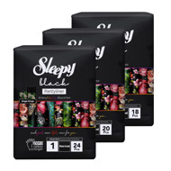 Sleepy “Black” higieniniai paketai, 1 dydžio "Normal", 24 vnt.