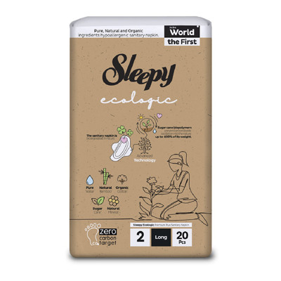 Sleepy “Ecologic” higieniniai paketai, 2 dydžio "Long", 20 vnt.