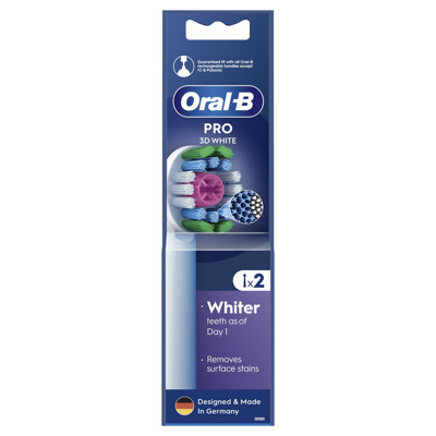 ORAL-B 3D WHITE PRO, Elektrinio dantų šepetėlio galvutės, 2vnt. paveikslėlis