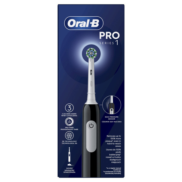 ORAL-B PRO SERIES 1 BLACK CROSS ACTION, Elektrinis dantų šepetėlis paveikslėlis