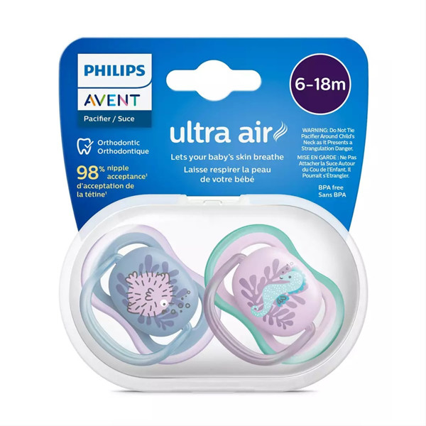 PHILIPS AVENT, silikoninis čiulptukas, 6-18mėn., Ultra Air, SCF085/61, 2vnt. paveikslėlis