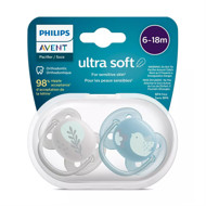 PHILIPS AVENT, silikoninis čiulptukas, 6-8mėn., Švelnus dekoruotas M, SCF091/15, 2vnt. paveikslėlis