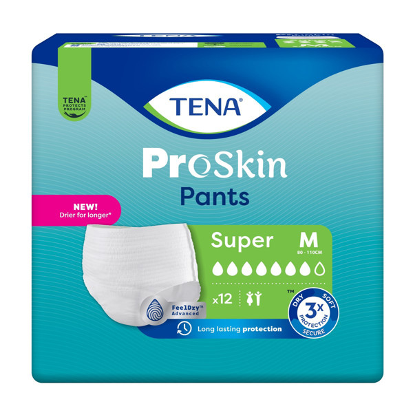 TENA PANTS SUPER, sauskelnės-kelnaitės, M, 12 vnt. paveikslėlis