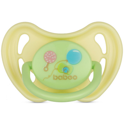 Baboo lateksinis apvalus čiulptukas, geltona, Baby Shower, 0+ mėn