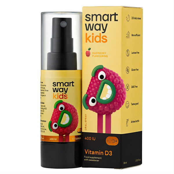 SMART WAY KIDS VITAMINAS D3 400TV, purškiamas maisto papildas, 30 ml paveikslėlis