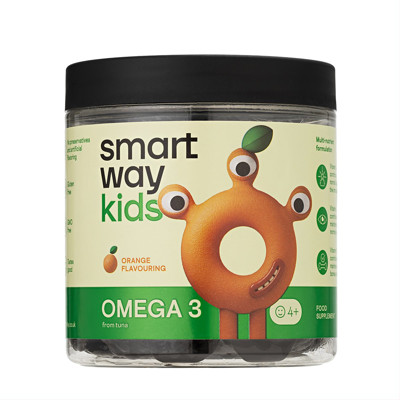 SMART WAY KIDS OMEGA-3, apelsinų skonio guminukai, 60 vnt. paveikslėlis