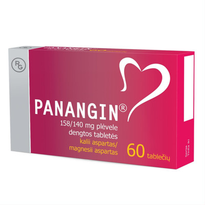 PANANGIN, 158 mg/140 mg, plėvele dengtos tabletės, N60 paveikslėlis
