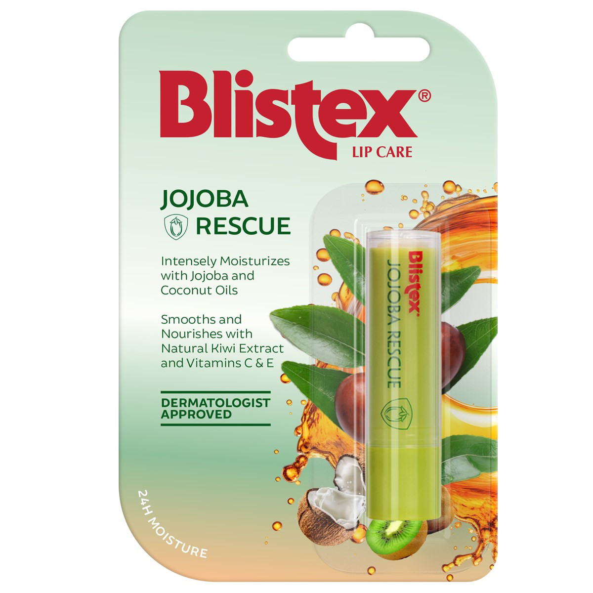 BLISTEX JOJOBA RESCUE, drėkinantis lūpų balzamas su simondsijų (jojobos) aliejumi, 3.7g