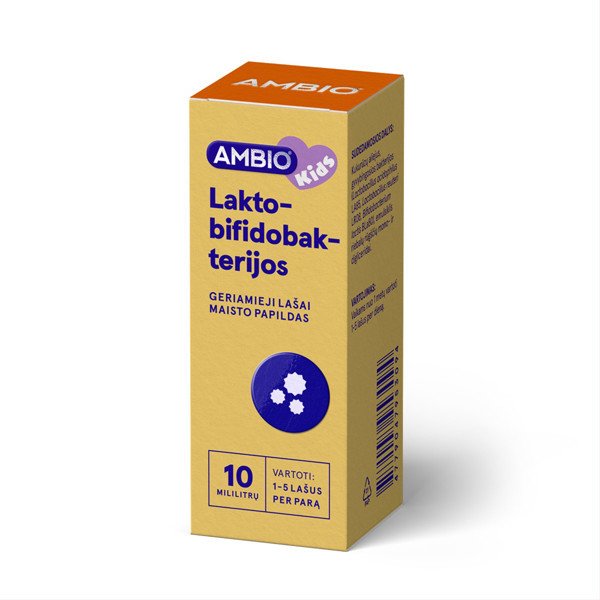 AMBIO KIDS LAKTO-BIFIDOBAKTERIJOS, lašai, 10 ml paveikslėlis