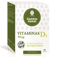 GAMTOS NAMAI VITAMINAS D3, 40 µg, 80 kapsulių   paveikslėlis