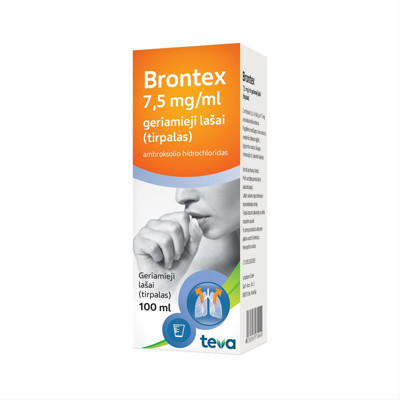 BRONTEX, 7,5 mg/ml, geriamieji lašai (tirpalas), 100 ml paveikslėlis