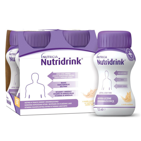 NUTRICIA NUTRIDRINK, 125 ml, vanilės skonio, 4 vnt.  paveikslėlis