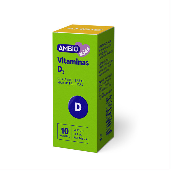 AMBIO KIDS VITAMINAS D3 400, lašai 10 ml paveikslėlis