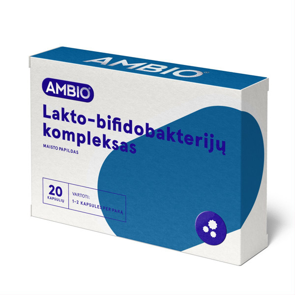 AMBIO LAKTO-BIFIDOBAKTERIJŲ KOMPLEKSAS, 20 kapsulių paveikslėlis