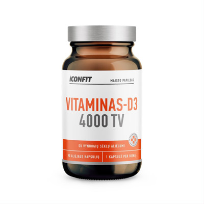 ICONFIT, vitaminas D3, 4000 TV, 90 kapsulių paveikslėlis