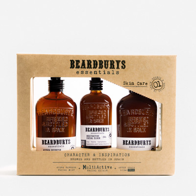 „Beardburys“ FACIAL priemonių rinkinys veido odos priežiūrai, 3 produktai