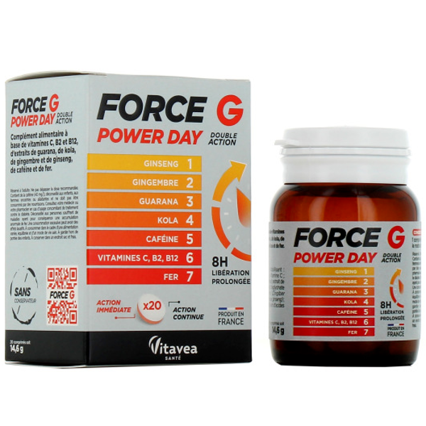 VITAVEA Maksimali galia FORCE G POWER DAY,  maisto papildas, 20 tablečių