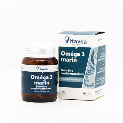 VITAVEA Omega 3 su natūralios kilmės vitaminu E, 60 kapsulių