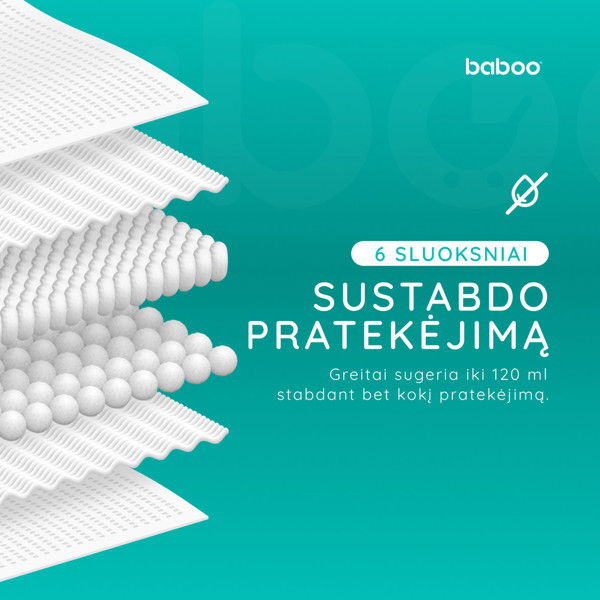 Baboo premium įklotai į liemenėlę, 60 vnt