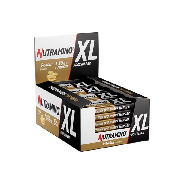 Nutramino XL Proteino Batonėliai 16 x 74g Šokoladinių Žemės riešutų skonio