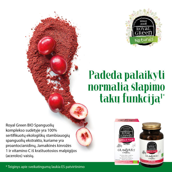 ROYAL GREEN BIO Cranberry Complex N60 vkaps. Spanguolių kompleksas