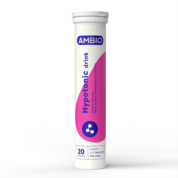 AMBIO HYPOTONIC DRINK (UOGŲ SKONIO), 20 tirpiųjų tablečių paveikslėlis