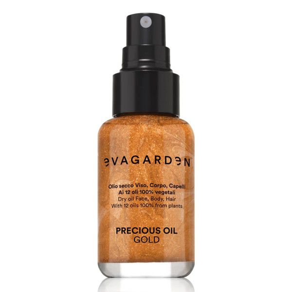 EVAGARDEN PRECIOUS OIL GOLD, spindintis, drėkinantis sausas kūno aliejus, 50 ml