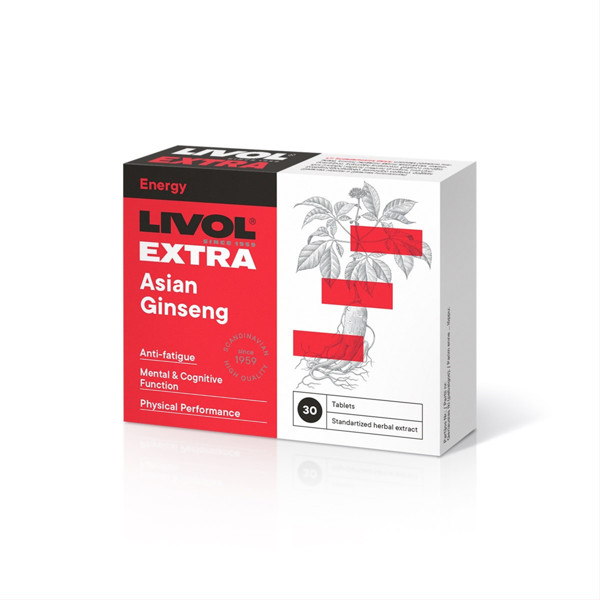 LIVOL EXTRA ASIAN GINSENG, 30 tablečių paveikslėlis