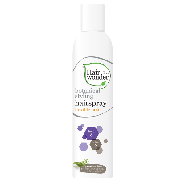 HAIRWONDER Botanical Styling lakas plaukams lanksčios fiksacijos, 300 ml