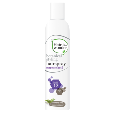 HAIRWONDER Botanical Styling lakas plaukams stiprios fiksacijos, 300 ml