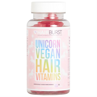 HAIRBURST, veganiški maisto papildai plaukams, aviečių skonio, 60 guminukų paveikslėlis