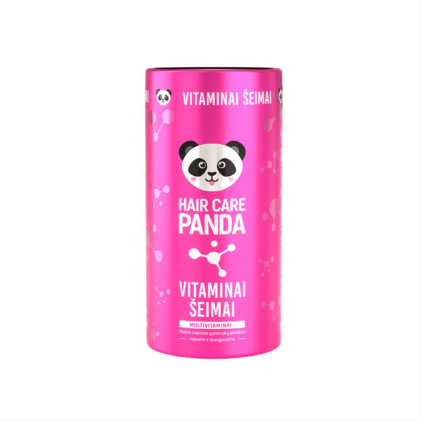 HAIR CARE PANDA VITAMINAI ŠEIMAI, guminukai, 60 guminukų paveikslėlis