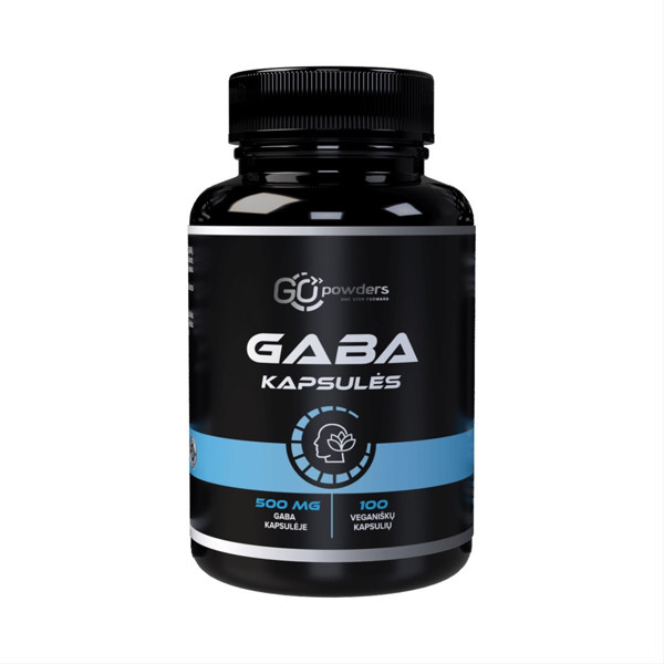 GO POWDERS GABA, 500 mg, 100 kapsulių paveikslėlis