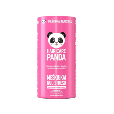 HAIR CARE PANDA MEŠKIUKAI NUO STRESO, persikų skonio, 60 guminukų paveikslėlis