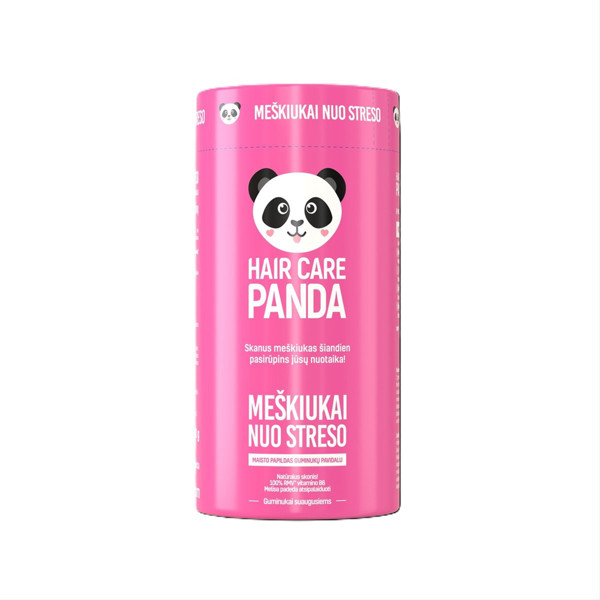 HAIR CARE PANDA MEŠKIUKAI NUO STRESO, persikų skonio, 60 guminukų paveikslėlis