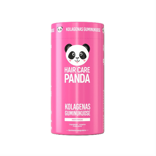 HAIR CARE PANDA KOLAGENAS GUMINUKUOSE, persikų skonio, 60 guminukų paveikslėlis