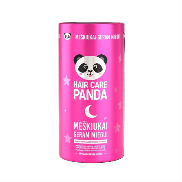 HAIR CARE PANDA MEŠKIUKAI GERAM MIEGUI, 60 guminukų paveikslėlis HAIR CARE PANDA MEŠKIUKAI GERAM MIEGUI, 60 guminukų paveikslėlis