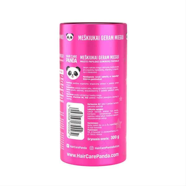 HAIR CARE PANDA MEŠKIUKAI GERAM MIEGUI, 60 guminukų paveikslėlis HAIR CARE PANDA MEŠKIUKAI GERAM MIEGUI, 60 guminukų paveikslėlis