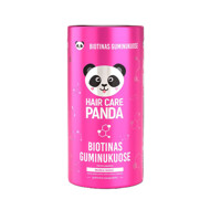 HAIR CARE PANDA BIOTINAS GUMINUKUOSE, braškių skonio, 60 guminukų paveikslėlis