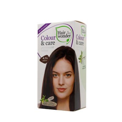 HAIRWONDER Colour & Care ilgalaikiai plaukų dažai be amoniako, spalva kaštono 4.56