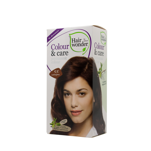 HAIRWONDER Colour & Care ilgalaikiai plaukų dažai be amoniako, spalva raudonmedžio 5.5