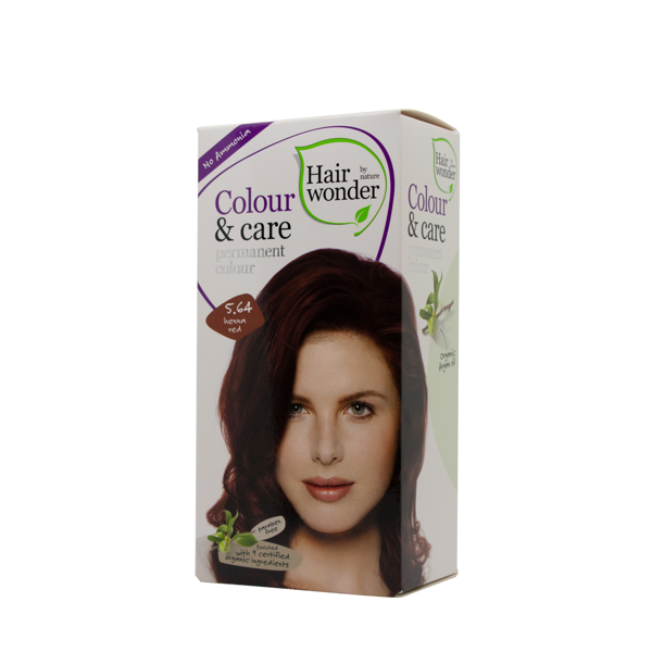 HAIRWONDER Colour & Care ilgalaikiai plaukų dažai be amoniako, spalva henna raudona 5.64