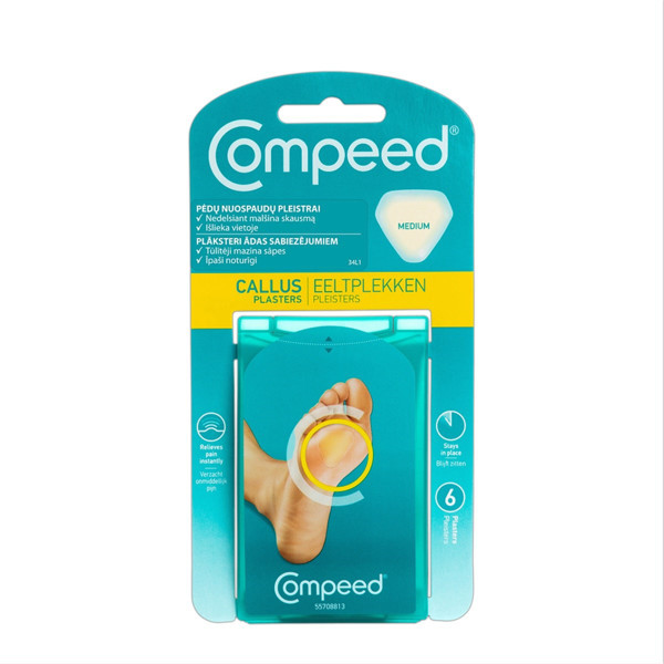 COMPEED, pėdų nuospaudų pleistrai, vidutinio dydžio, 6 vnt. paveikslėlis